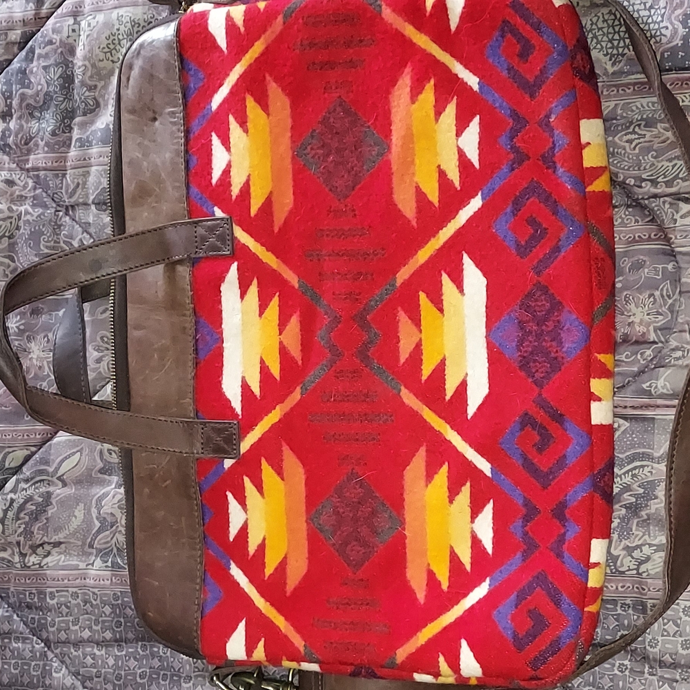 Red and Brown Patterned Women's Bag